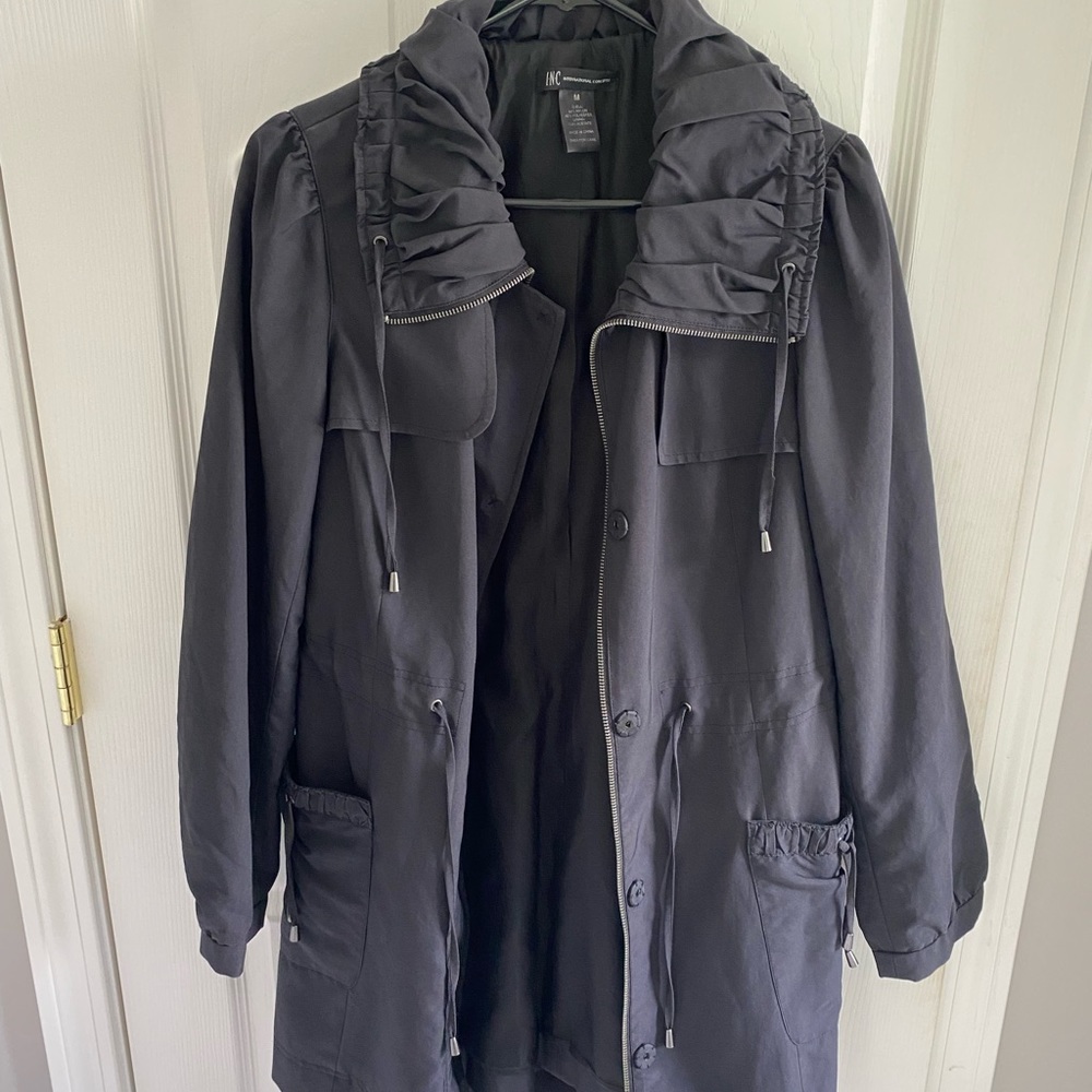 INC International Concepts Black Anorak Jacket
